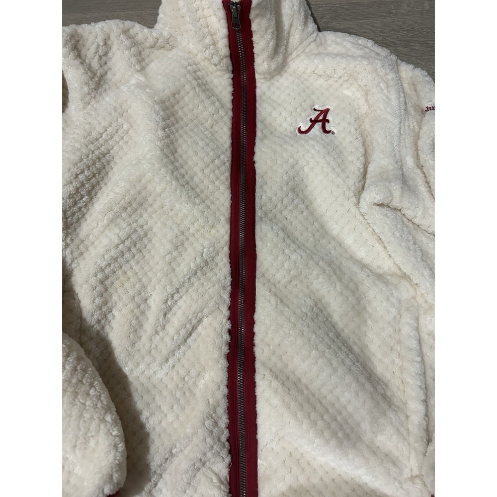 Alabama Crimson Tide White Columbia Fleece Women's Jacket Size Large - Picture 2 of 7